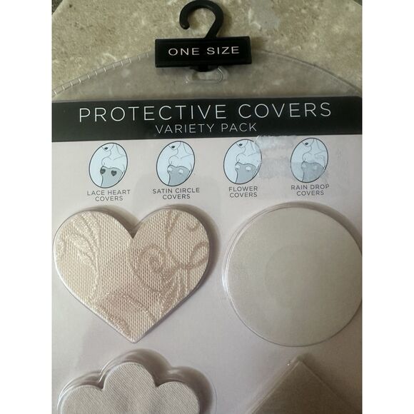 Set Of 4 Protective Nipple Covers Nude Fun Shapes Plunge Neck Strapless - Picture 2 of 3